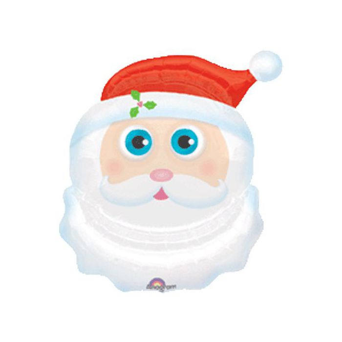 Palloncino Babbo Natale Faccia Pz.5 Mylar Sagomato Cm.58 X 69 main product photo