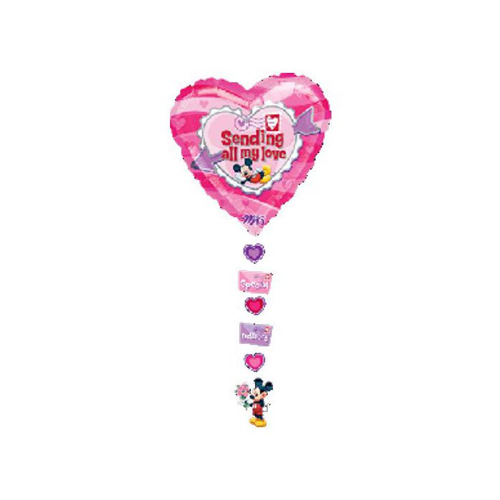 Palloncino Topolino Amore Pz.1 Mylar Cuore Cm.61 X Cm.137 Drop-a-line main product photo