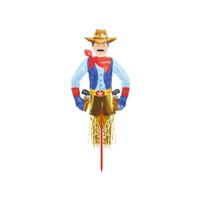 Palloncino Cowboy Pz.1 Mylar Sagomato Cm.151 Con Bacchetta Decorata main product photo