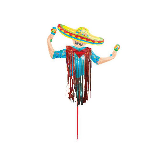 Palloncino Festa Sombrero Pz.1 Mylar Sagomato Cm.133 Con Bacchetta Decorata main product photo