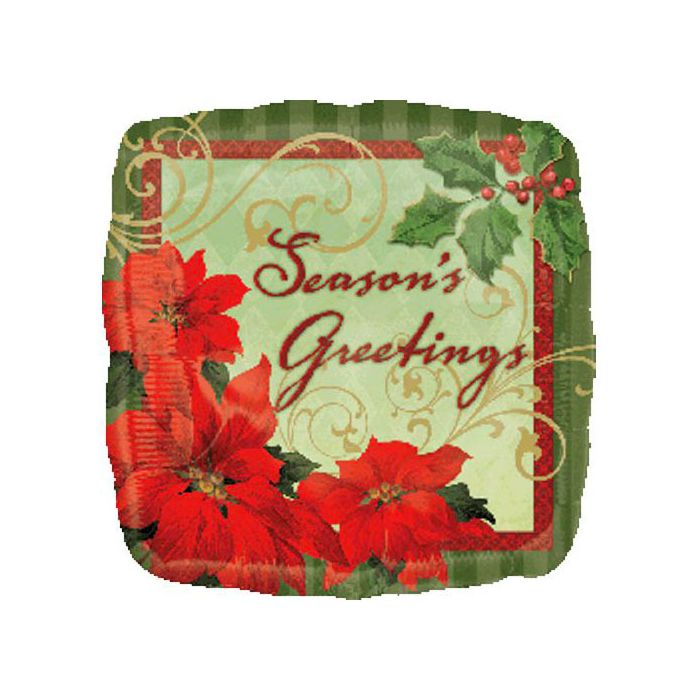 Palloncino Agrifoglio Natale Pz.1 Mylar Quadrato 18" Cm.45 main product photo