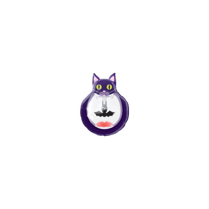 Palloncino Gatto Pipistrello Pz.5 Mylar Sagomato Cm.43 X 45 main product photo