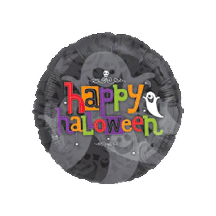 Palloncino Happy Halloween Pz.1 Mylar Tondo 32" Cm.81 - Panoramic main product photo
