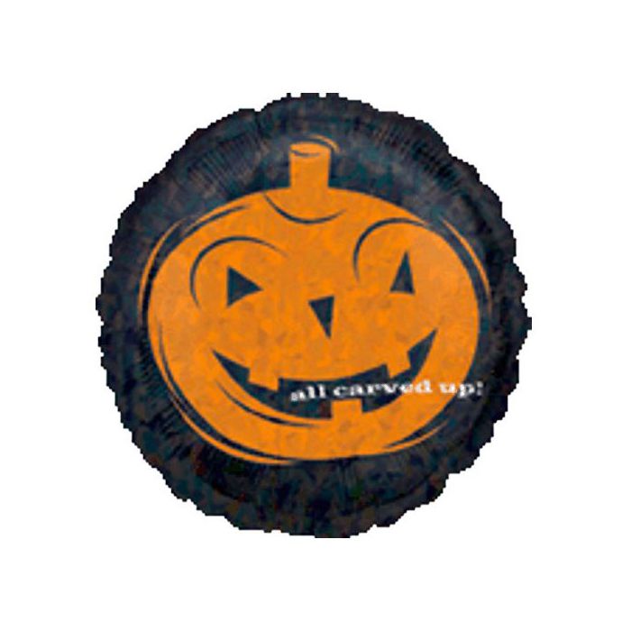 Palloncino Zucca Halloween Pz.1 Mylar Tondo 18" Cm.45 - Prismatic main product photo