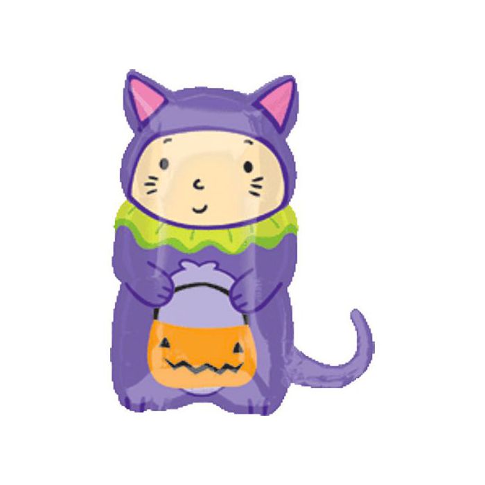 Palloncino Gatto Halloween Pz.1 Mylar Sagomato Cm.43 X 58 main product photo