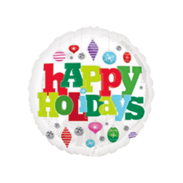 Palloncino Happy Holidays Ornaments Pz.1 Mylar Tondo 18" Cm.45 main product photo