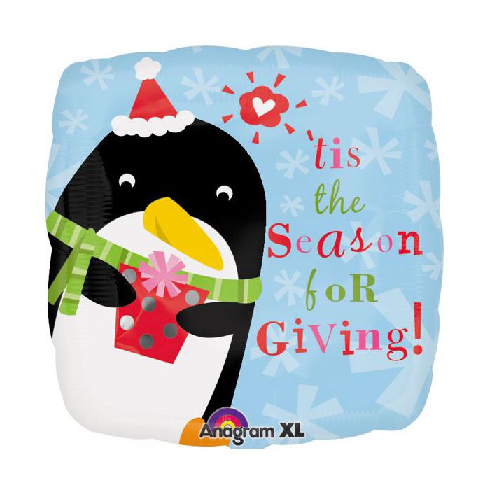 Palloncino Pinguino Natale Pz.1 Mylar Quadrato 18" Cm.45 main product photo