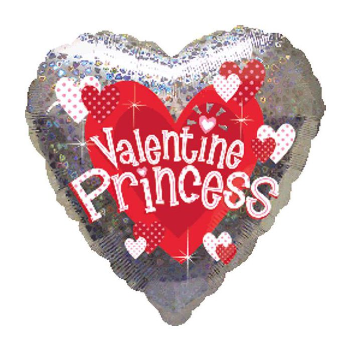 Palloncini Ti Amo Principessa Pz.1 Mylar Cuore 18" Cm.45 Holographic main product photo