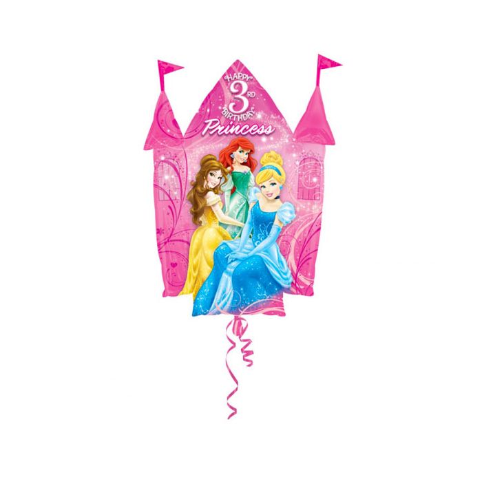 Palloncini Principesse 3 Compleanno Pz.1 Mylar Sagomato Cm.66 X Cm.88 main product photo