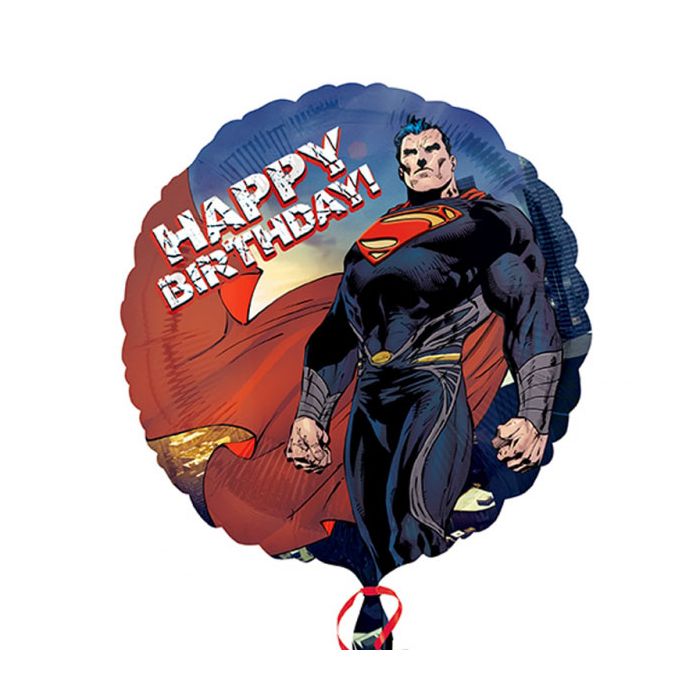 Palloncini Superman Happy Birthday Pz.1 Mylar Tondo 18" Cm.45 main product photo