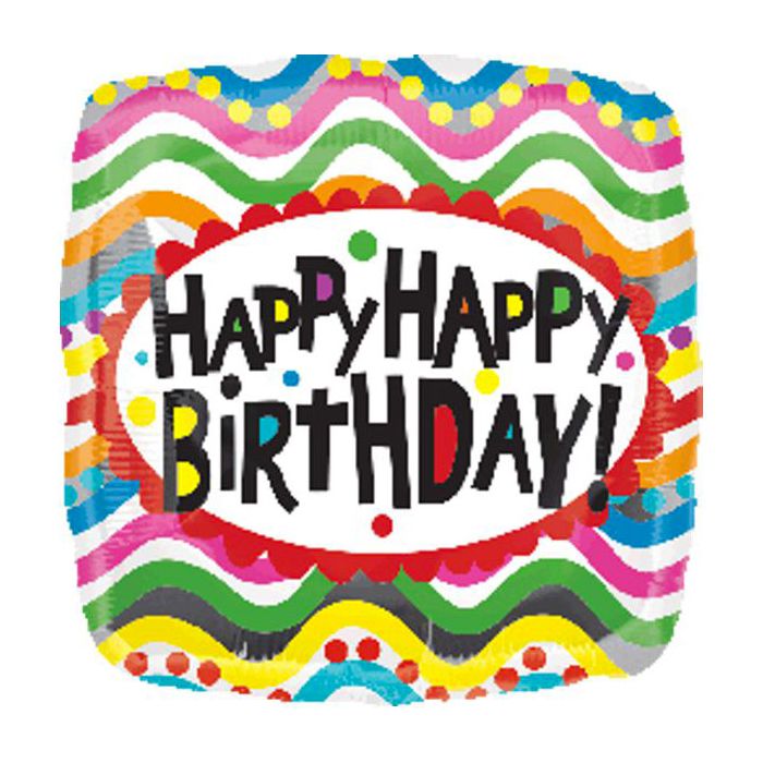Palloncini Compleanno Pz.1 Mylar Quadrato 18" Cm.45 main product photo