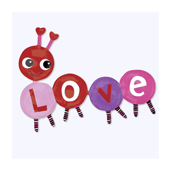 Palloncino Bruco Love Pz.1 Mylar Sagomato Cm.139 X Cm.106 Multiballoon main product photo