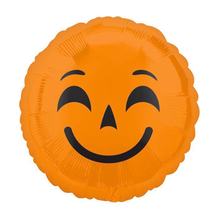 Palloncino Zucca Emoticons Pz.1 Mylar Tondo 17" Cm.43 main product photo