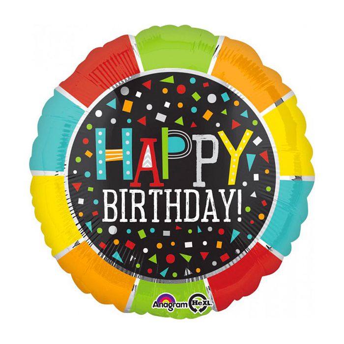 Palloncini Compleanno Confetti Pz.1 Mylar Tondo 18" Cm.45 main product photo