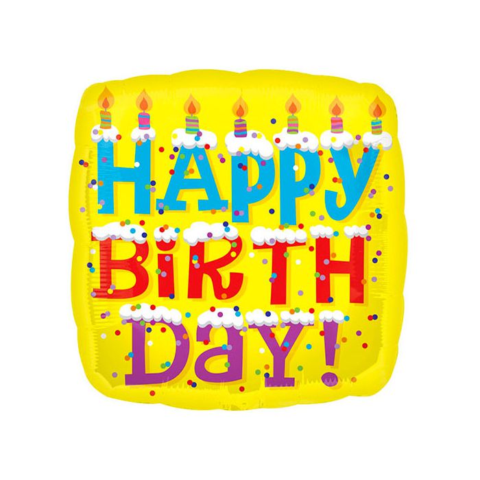 Palloncini Compleanno Lettere Pz.1 Mylar Quadrato 17" Cm.43 main product photo