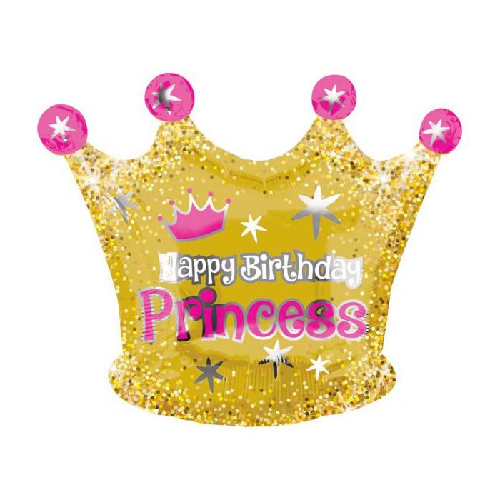 Palloncino Compleanno Corona Pz.1 Mylar Sagomato Cm.50 X Cm.40 main product photo