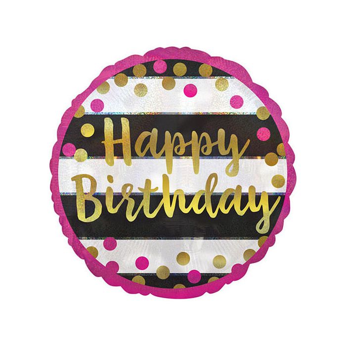 Palloncino Compleanno Milestone Pz.1 Mylar Tondo 18" Cm.45 Holographic main product photo