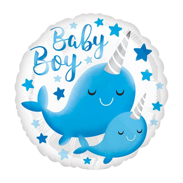 Palloncini Balena Baby Boy Pz.1 Mylar  17" Cm.43 main product photo