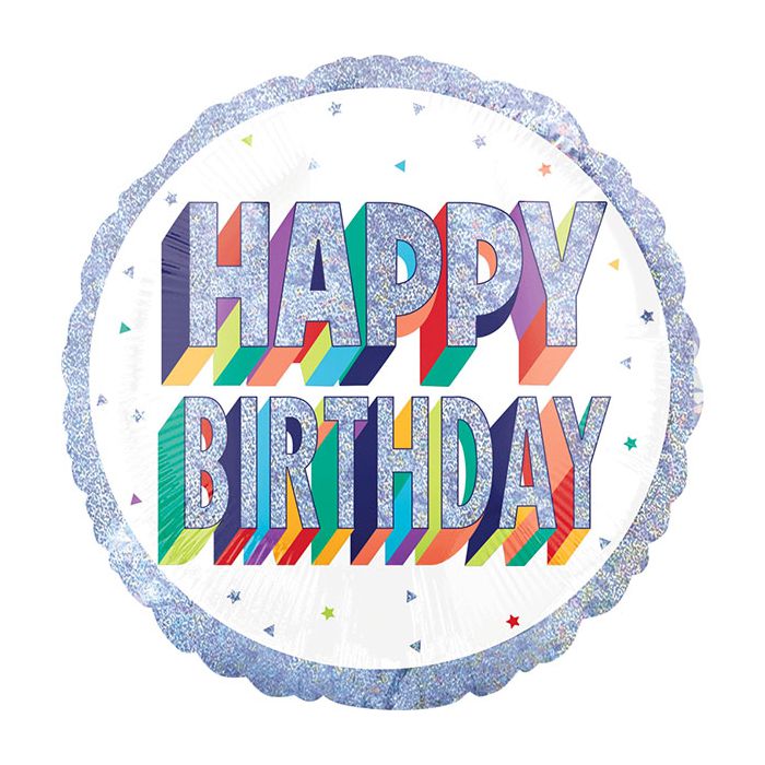 Palloncino Ecco Il Tuo Compleanno Pz.1 Mylar Tondo 17" Cm.43 Holographic main product photo