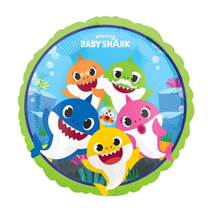Palloncini Baby Shark Pz.1 Mylar Tondo 17" Cm.43 main product photo