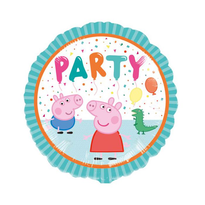 Palloncini Peppa Pig Party Pz.1 Mylar Tondo 18" Cm.45 main product photo