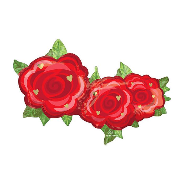 Palloncino trio di rose rosse pz.1 main product photo