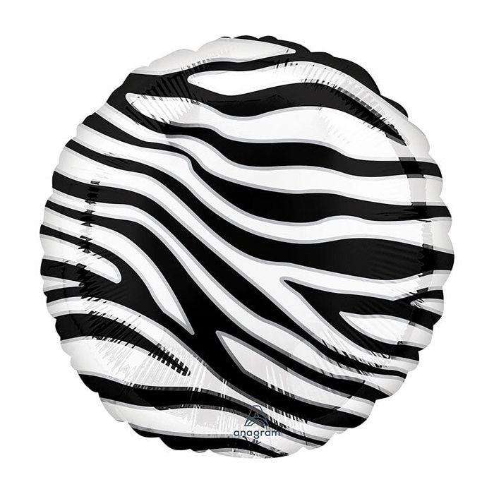 Palloncini Zebra Pz.1 Mylar Tondo 18"/45cm W X 18"/45cm H main product photo
