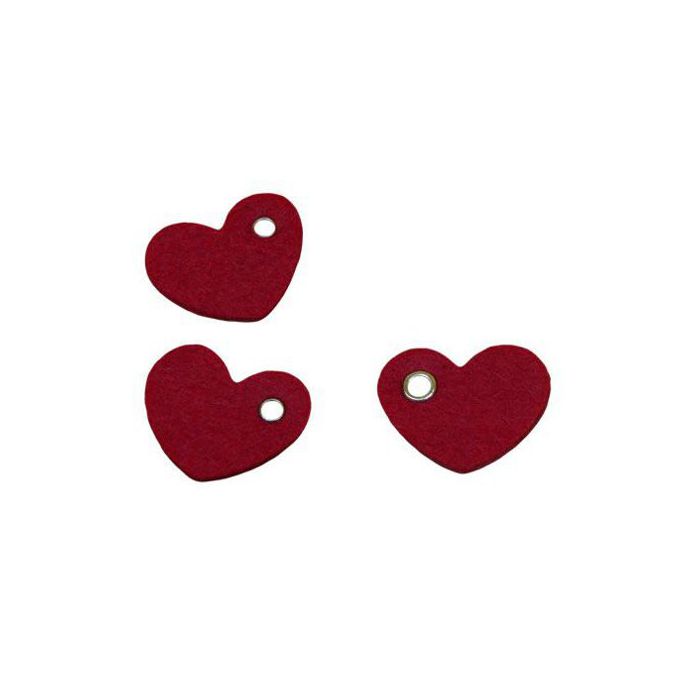 Cuore in feltro bordeaux pz.12, CM.2.8x2.5 main product photo