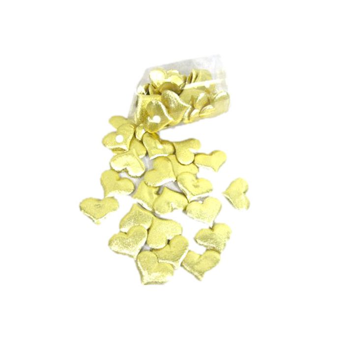 Cuore in tessuto oro con adesivo pz.50, CM.5 main product photo