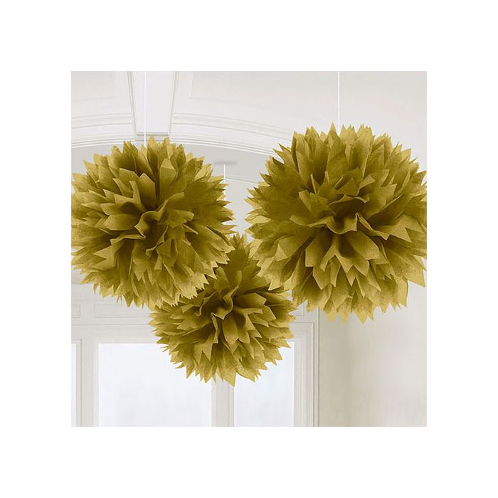 Decorazione pom pom oro pz.3 cm.40.6 main product photo