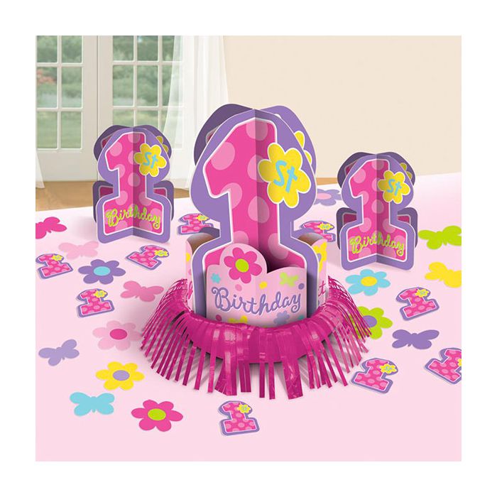 Centrotavola 1° Compleanno Girl Pz.3 1 X 35.5cm, 2 X 17.8cm, 20 X 5cm main product photo