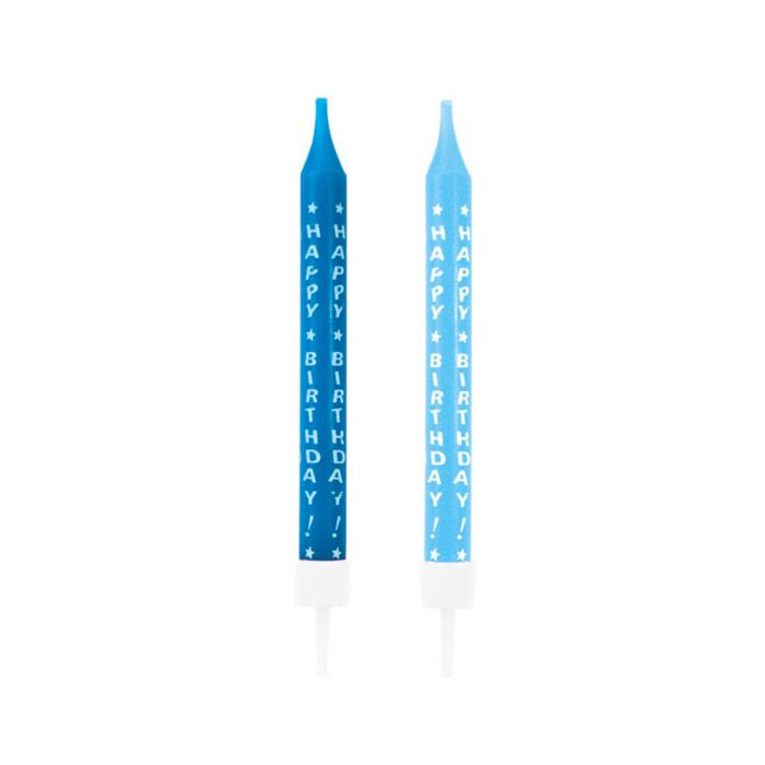 Candeline Happy Birthday Pz.10 5 Azzurre 5 Blu main product photo