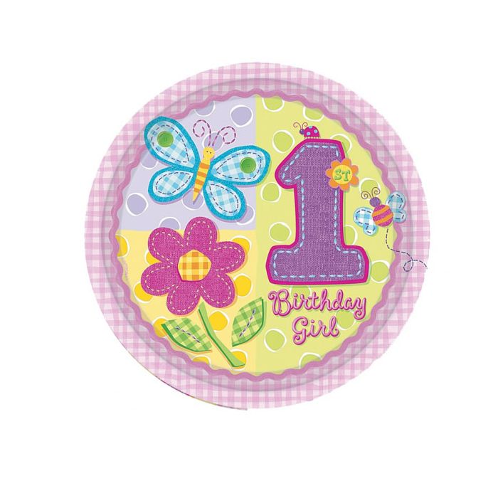 Piatti 1° Compleanno Bambina Pz.8 Cm.26.6 main product photo