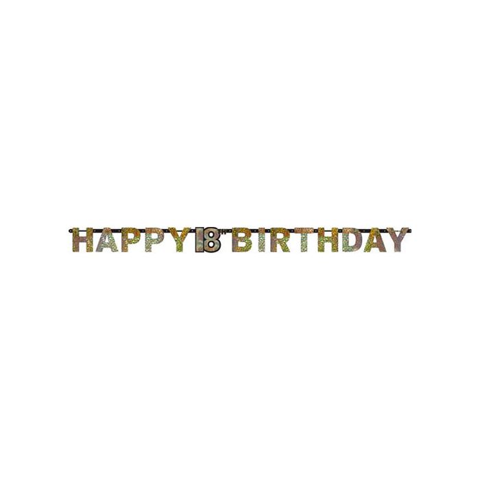 Festone 18° Compleanno Gold Pz.1 Lunghezza Mt.2.13 main product photo