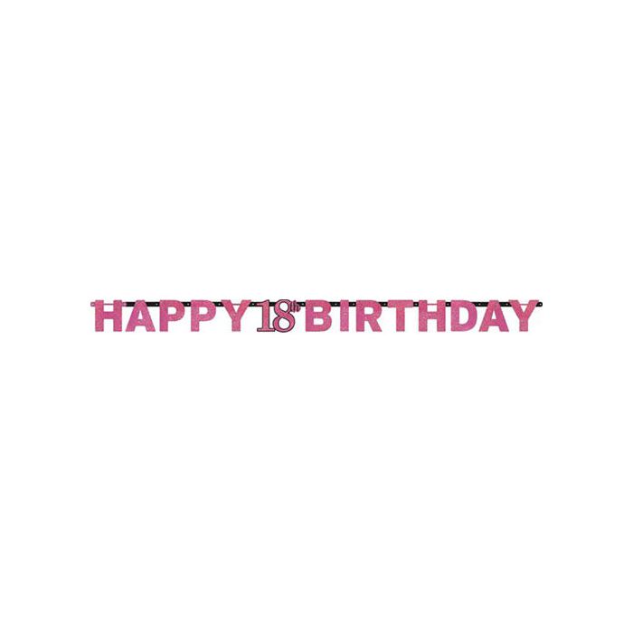 Festone 18° Compleanno Pink Pz.1 Lunghezza Mt.2.13 main product photo