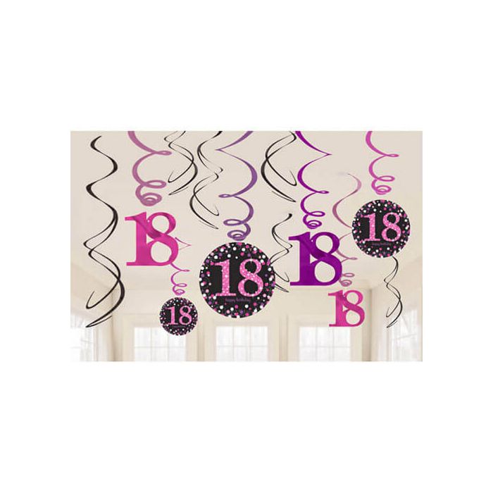 Decorazione 18° Compleanno Pink Pz.12 main product photo