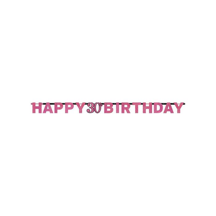 Festone 30° Compleanno Pink Pz.1 Lunghezza Mt.2.13 main product photo