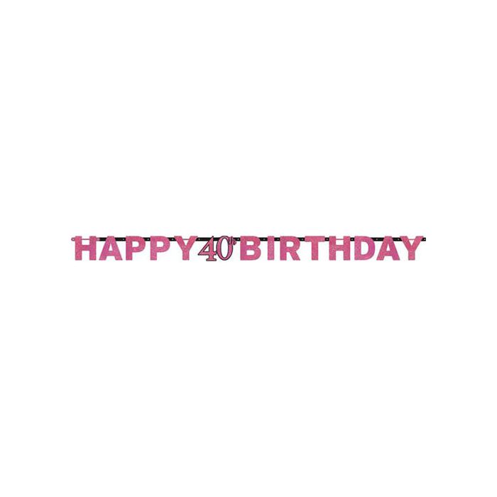 Festone 40° Compleanno Pink Pz.1 Lunghezza Mt.2.13 main product photo
