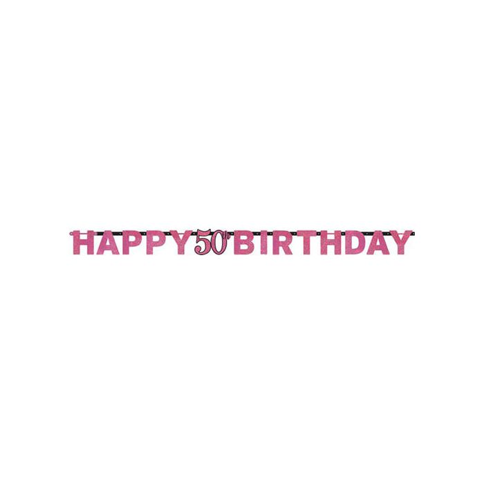 Festone 50° Compleanno Pink Pz.1 Lunghezza Mt.2.13 main product photo