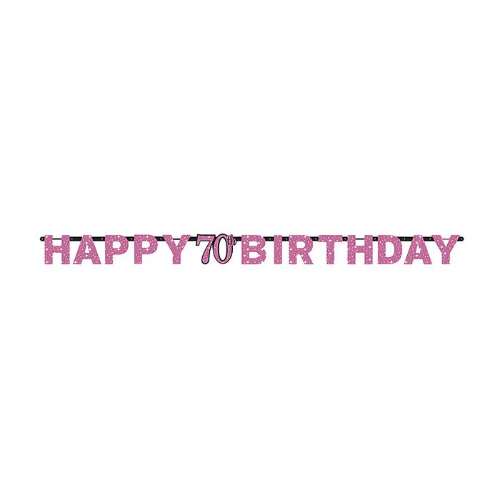 Festone 70° Compleanno Pink Pz.1 Lunghezza Mt.2.13 main product photo