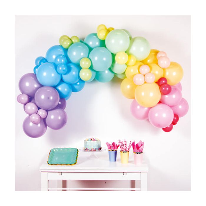 Kit Arco Palloncini Arcobaleno Pastello Pz. 78 main product photo
