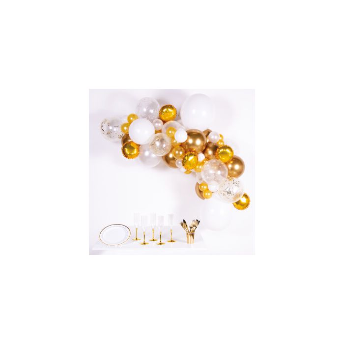 Kit Arco Palloncini Oro E Bianco Pz.66 main product photo