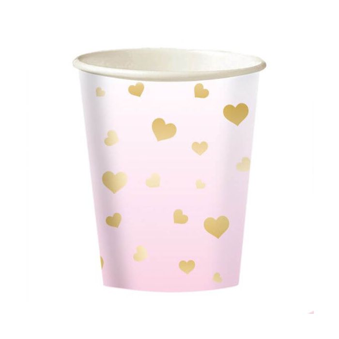 Bicchieri 1 compleanno pink ombre pz.8 main product photo