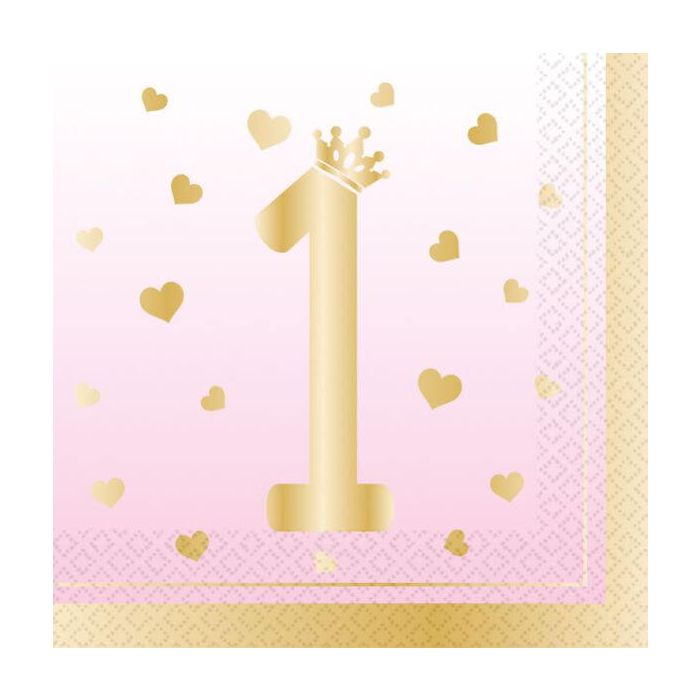 Tovaglioli 1 compleanno pink ombre pz.16 main product photo