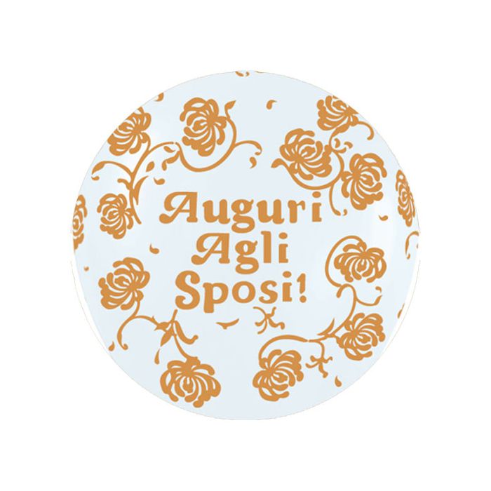 Palloncino Auguri Agli Sposi (36") Pz.5 Colore Standard Bianco 005 Stampa Oro Cm.90 main product photo