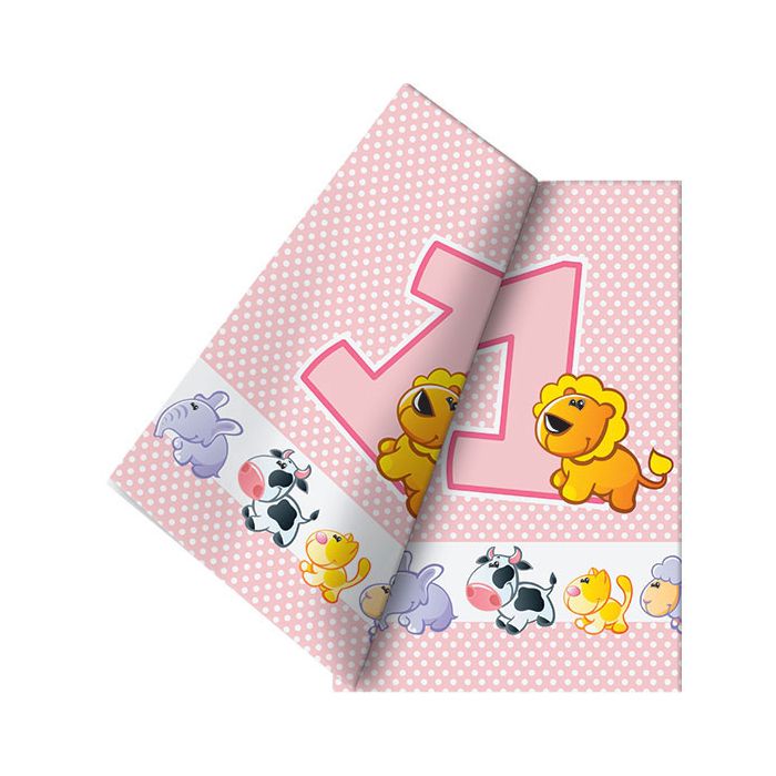 Tovaglia 1° Compleanno Bambina Pz.1 Cm.120x180 main product photo