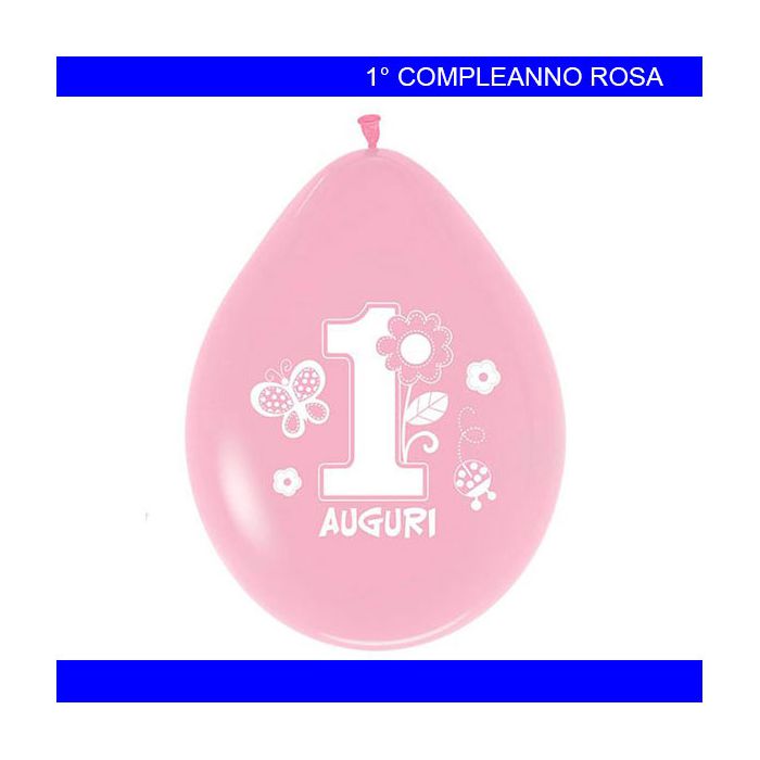 Palloncino 1° Compleanno Pz.20 Gonfiaggio Aria Cm.25.4 main product photo