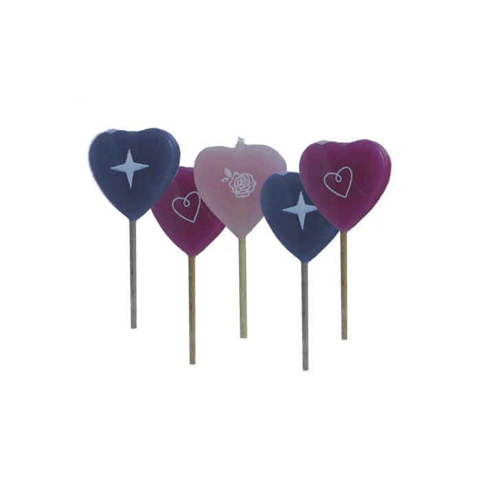 Candeline Pick Cuore Pz.9 Cm.7 Compreso Il Pick main product photo
