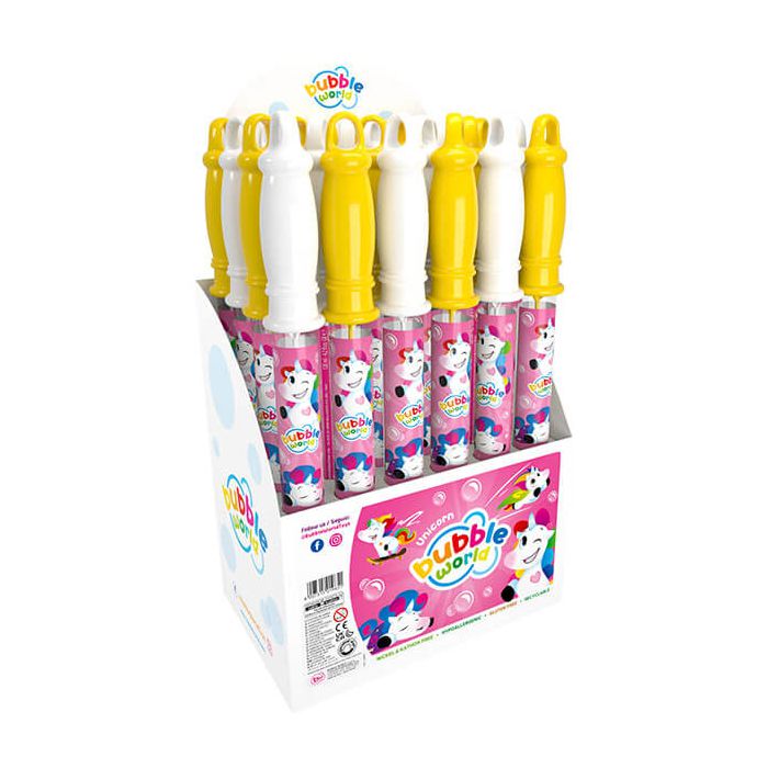 Spada bolle di sapone con decoro unicorno e formato da 120ml, ideale per giochi all'aperto e feste a tema magico. main product photo