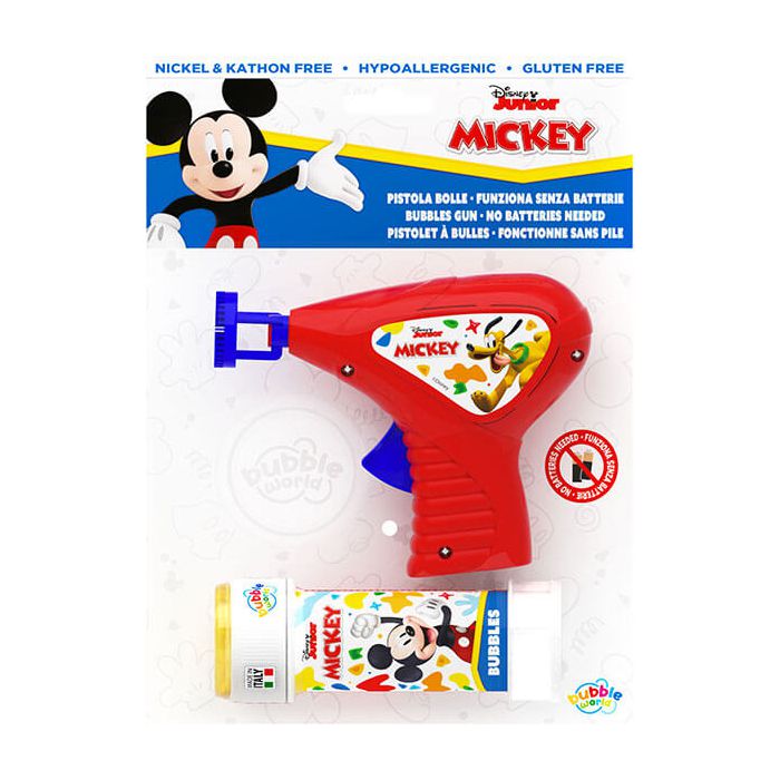 Pistola bolle Topolino Disney con grafica classica, ideale per giochi dinamici durante party per bambini. main product photo